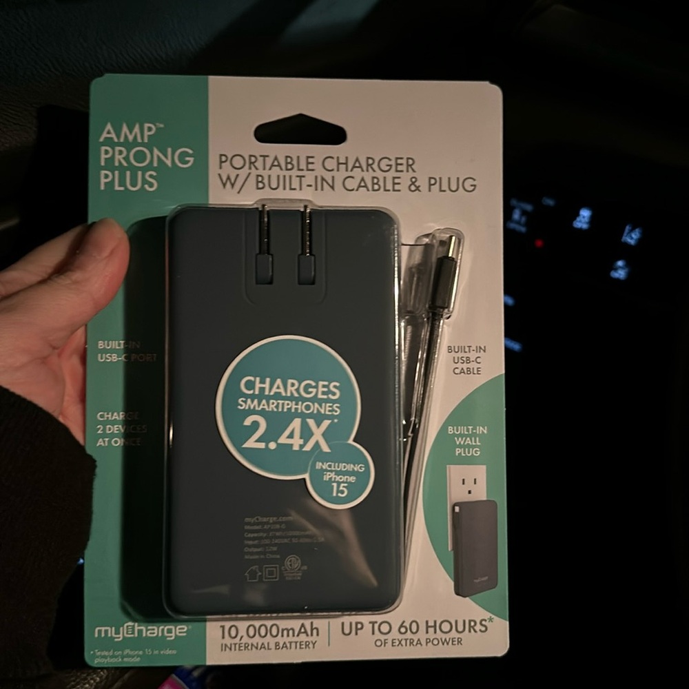 MyCharge Portable Charger with Built-In Cable & Plug 1.0 ea